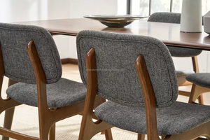 Ensemble de salle à manger 6 pièces style Mid-Century Modern, table en bois, chaises à dossier solide, meubles durables pour la maison - Product Image 5