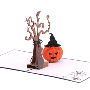 Carte de vœux 3D pop-up sur le thème d'Halloween, mignonne et effrayante, faite à la main, personnalisable, fabricant OEM/ODM pour la papeterie - Product Image 3