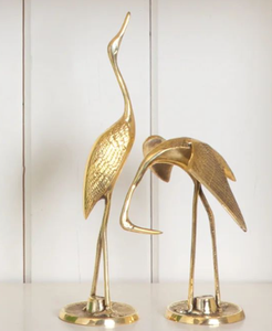 Antique Brass Crane Candle Stand Sculpture with Tealight Holder on Back, Elegant handicr <b>Decor</b> for Home, Hotel, and Event <b>Spaces</b> - Product Image 2