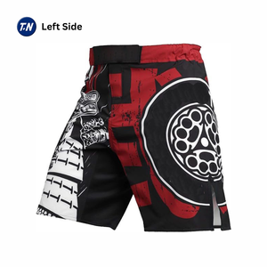 Short MMA BJJ Jiu Jitsu pour homme adulte, imprimé par transfert thermique, polyester avec logo avant/arrière, design ergonomique, Légende du samouraï - Product Image 4