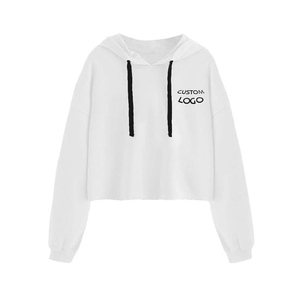 Custom Logo Printed <b>Long</b> Sleeve Crop Top <b>Hoodie</b> <b>Women</b> Fashionable Unique Design Spring Winter Season <b>Women</b> Crop Top <b>Hoodie</b> - Product Image 6