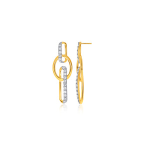 Pendientes de Diamantes Esféricos Glamurosos, Minimalistas, de Oro Amarillo, con Diamantes Cultivados en Laboratorio, Corte Brillante Redondo - Product Image 4