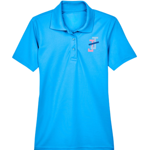Camisa Polo Azul Claro para Mujer, con Botones, Diseño Bordado, Manga Corta, Cuello Camisero, Mezcla de Algodón, Ropa Casual de Golf y Negocios - Product Image 2