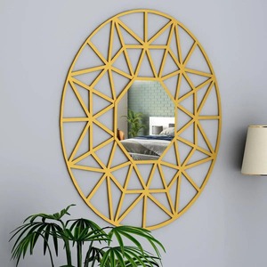 Bambi Beautiful Scandinavian Design Glass Vanity Mirror Golden Finish Frame Beveled Edge 4mm Thick Elegant Wall Mirror for - Product Image 3