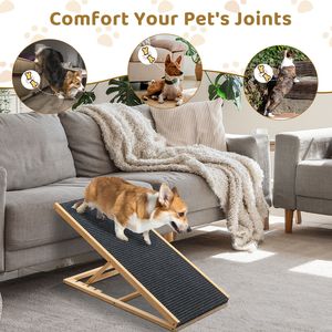 Rampe pliable pour chien en bois massif à hauteur réglable, idéale pour grand chien, pour accéder au lit, au canapé, à la voiture, au camion, au SUV - Product Image 5