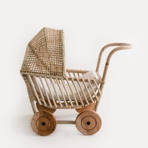 Poussette en rotin pour poupées, jouets miniatures, landau pour poupées, bébés, enfants en bas âge, jouets pour enfants - Product Image 1