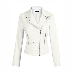 Veste en cuir pour femme de qualité supérieure avec logo sur le devant, fabricant sur mesure pour la production en gros à prix raisonnable - Product Image 1