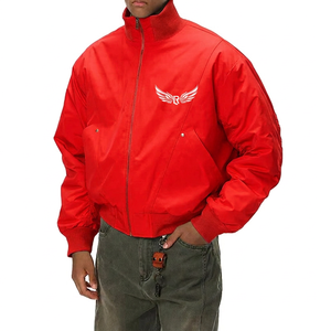 Chaqueta Beige para Hombre, Cuello Alto, Logotipo Bordado, Cierre de Cremallera, Estilo Casual para Otoño - Product Image 5