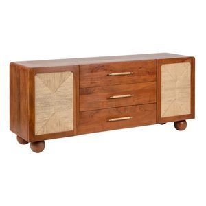 Solid Wood Sideboard <b>Cabinet</b> with <b>Storage</b> Shelves and Drawers Modern Wooden Buffet for <b>Dining</b> <b>Room</b> Living <b>Room</b> Home Furniture - Product Image 1