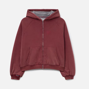 OEM Custom Vintage Washed Zip-Up Hoodie Men Heavyweight Cotton Fleece Eco-Friendly 280g Streetwear Manufacturer - Product Image 5