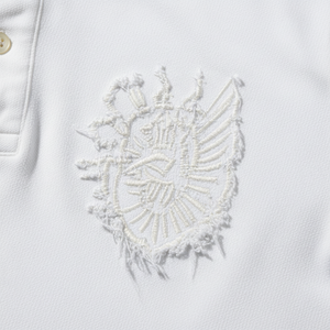 Chemise blanche à manches courtes pour homme avec logo brodé sur le devant, coupe classique, toile 100% coton, décontractée et respirante - Product Image 2