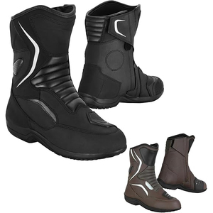 Chaussures de moto pour hommes, bottes de course en cuir imperméables à la cheville, semelle antidérapante, chaussures longues imperméables - Product Image 1