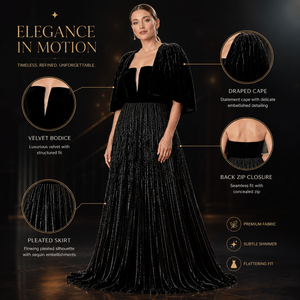 Vestido de Noche de Lujo para Mujer, Diseño Sirena, Detalles en Malla Premium, Elegante Cuello en V, Bordado Brillante para Fiesta - Product Image 5