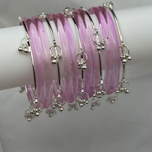 Trendy Silver Plated Jelly Glass Elegant Fashion Bangles Women Stylish Stackable Eco-Friendly <b>Wedding</b> Wrist <b>Accessories</b> Daily - Product Image 6
