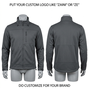 360 GSM Polyester/Nylon Windproof Softshell Bomber Jacket with <b>Fur</b> <b>Trim</b> Gray Panel Design Custom Printed Logo OEM/ODM Service - Product Image 1