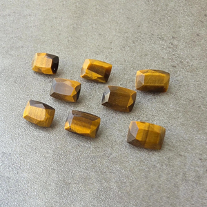 Pierre précieuse naturelle œil de tigre facettée, taille rectangulaire coussin, calibrée pour la fabrication de bijoux - Product Image 2