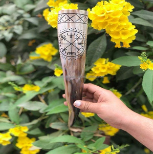 Chope à bière en corne de qualité supérieure, artisanale, vaisselle naturelle fabriquée par des fabricants indiens à prix de gros - Product Image 5