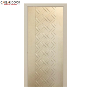 High Durable Minimalist Modern Solid Wood Exterior <b>Door</b> PVC Film Warping Resistant 3D Model Main Entrance Hospital Hotel Use - Product Image 1
