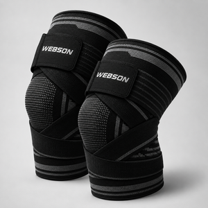 Webson Knee Support Adjustable Breathable Compression Sleeve Professional Protection Waterproof Hook Loop Closure Weight Lifting - Product Image 5