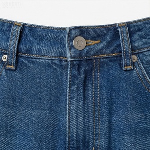 High Waist Women <b>Denim</b> A-Line Mini Skirt With Pockets Casual Solid Color Washed Fabric All Seasons Style - Product Image 4