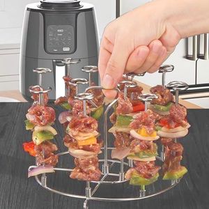 Spiedini in Metallo per Friggitrice ad Aria 6QT, per Grigliare Kabob e Antipasti a Casa, Utensili per Carne e Pollame Compatibili con Supporto per Friggitrice ad Aria - Product Image 1