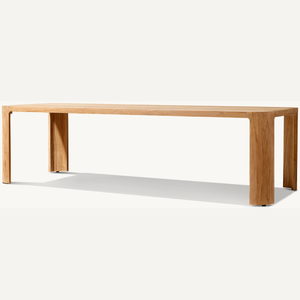 Mesa de Comedor de Madera de Teca para Exteriores, Moderna, Resistente, Antirrotura, Rectangular, en Oferta - Product Image 1