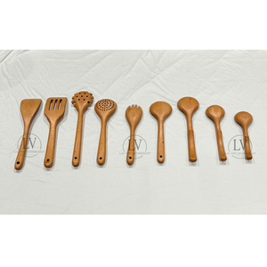 Ensemble d'ustensiles de cuisine en bois de qualité supérieure, outils de cuisson 100% bois naturel résistants à la chaleur, essentiels de cuisine durables en provenance du Vietnam - Product Image 2