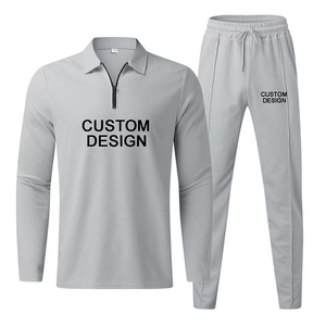 Conjunto Deportivo de Invierno para Hombre, Ecológico, Ligero, Estampado, Camiseta de Manga Corta con Cuello Camisero, Pantalones con Cordón Ajustable, Color Blanco Sólido - Product Image 4