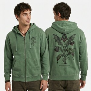 เสื้อฮู้ดซิปสีเทาชาร์โคลแบบมีซิป สไตล์สตรีทแวร์สำหรับผู้ชาย ผ้าฟลีซหนานุ่ม ทรงโอเวอร์ไซส์ จากโรงงาน - Product Image 2