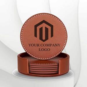 Sous-verres en cuir PU de qualité supérieure, design attrayant, les plus vendus, pour usage en restaurant, avec logo personnalisé en commande en gros - Product Image 1