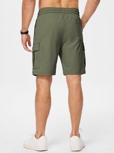 Quick Dry Comfortable Fit Solid Casual Breathable Lightweight Canvas Men's High Quality Gym Shorts for Fitness Sports Outdoor - Product Image 2