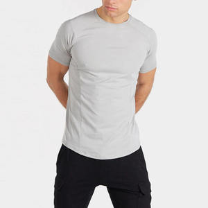 เสื้อยืดคอกลมแขนสั้นสีเทาอ่อนทรงโอเวอร์ไซส์สำหรับผู้ชาย ผ้าฝ้าย 100% สีพื้น ผ้าถัก แห้งเร็ว สวมใส่สบาย มีลาย - Product Image 2