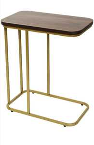 Table d'appoint en bois en forme de C pour canapé, chambre et salon, avec design gain de place pour ordinateur portable, café et usage quotidien - Product Image 6