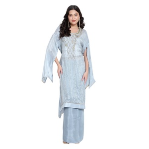 Salwar Kameez Churidar pijama mujeres indio étnico señoras vestido de fiesta Punjabi costura césped traje bordado trajes - Product Image 3
