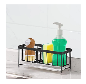 Modern Black Sponge <b>Rack</b> for Dishwashing Stainless Steel <b>Kitchen</b> <b>Storage</b> Holder Dish Soap & Dishcloth <b>Storage</b> <b>Rack</b> - Product Image 1