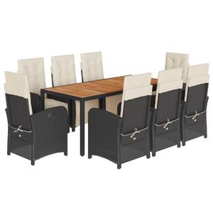 Ensemble de salle à manger de jardin blanc crème et noir - Product Image 2