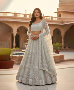 New Trending Indian Designer 4 Meter Flared Premium <b>Net</b> Lehenga Choli Dress with Sequins Work Canvas Layers Wedding Partywear - Product Image 3