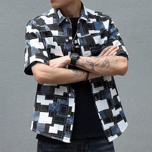Camisa de mezclilla desgastada para hombre, estilo casual, estilo urbano, manga larga, con botones, corte relajado, suave, lavada, para uso diario. - Product Image 6