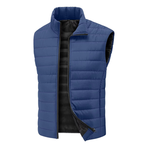 Chaleco sin mangas de invierno para hombre, talla grande, chaqueta acolchada de algodón grueso, cuello alto, color sólido, cálido, con cremallera - Product Image 5