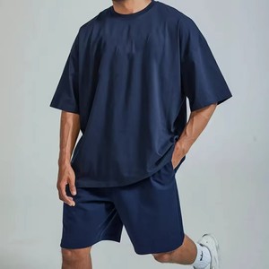 Conjunto de Verano de Dos Piezas para Hombre, Tejido de Punto con Estampado Acid Wash de Alta Calidad, Holgado, Casual, Deportivo, de Secado Rápido y de Alta Gama - Product Image 2