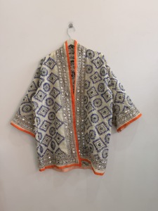 Phulkari Embroidered Handmade Viscose Georgette Luxury Robe <b>Jacket</b> for Women Festival Wear Breathable - Product Image 5