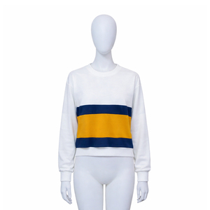 Sudadera corta de invierno con cuello alto y cremallera para mujer, con logotipo frontal bordado en 3D, 100% algodón, fabricada por Antom Enterprises - Product Image 1