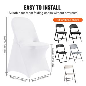 Housses de chaise extensibles en spandex blanc, 30 pièces, housses universelles pour chaises de cuisine pliantes, protection amovible lavable C - Product Image 2