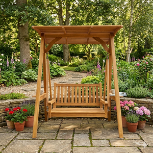 Banc balançoire en teck massif, mobilier de jardin, Bali Jepara Indonésie, produit d'exportation, directement de l'usine, mobilier d'extérieur - Product Image 5