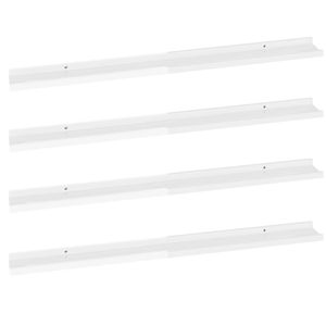 4-Piece High Gloss <b>White</b> Wall & Display <b>Shelves</b> 39.4"x3.5"x1.2" - Product Image 2