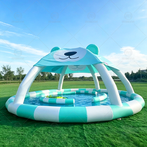 Piscina Inflable Redonda Comercial con Toldo de Protección Solar, Piscina de Agua Circular y Rectangular Portátil para Niños y Eventos - Product Image 5