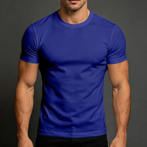 T-shirt pour homme, coupe ajustée, coton léger, col rond, confortable, premium, décontracté, mode américaine - Product Image 1