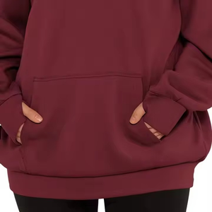 Sweat à capuche pour femme de haute qualité, épais, confortable, coupe ample, avec poignets côtelés extensibles - Product Image 6