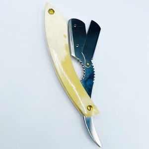 Rasoir droit en acier inoxydable à lame unique, manche en os de buffle, pour barbier et coiffeur, idéal pour le rasage du visage et de la tête - Product Image 3