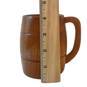 Tasse à café en bois en forme de baril, vaisselle rustique, tasse à thé artisanale, finition naturelle, utilisation en cuisine - Product Image 2